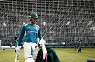Khawaja at nets during Ashes.